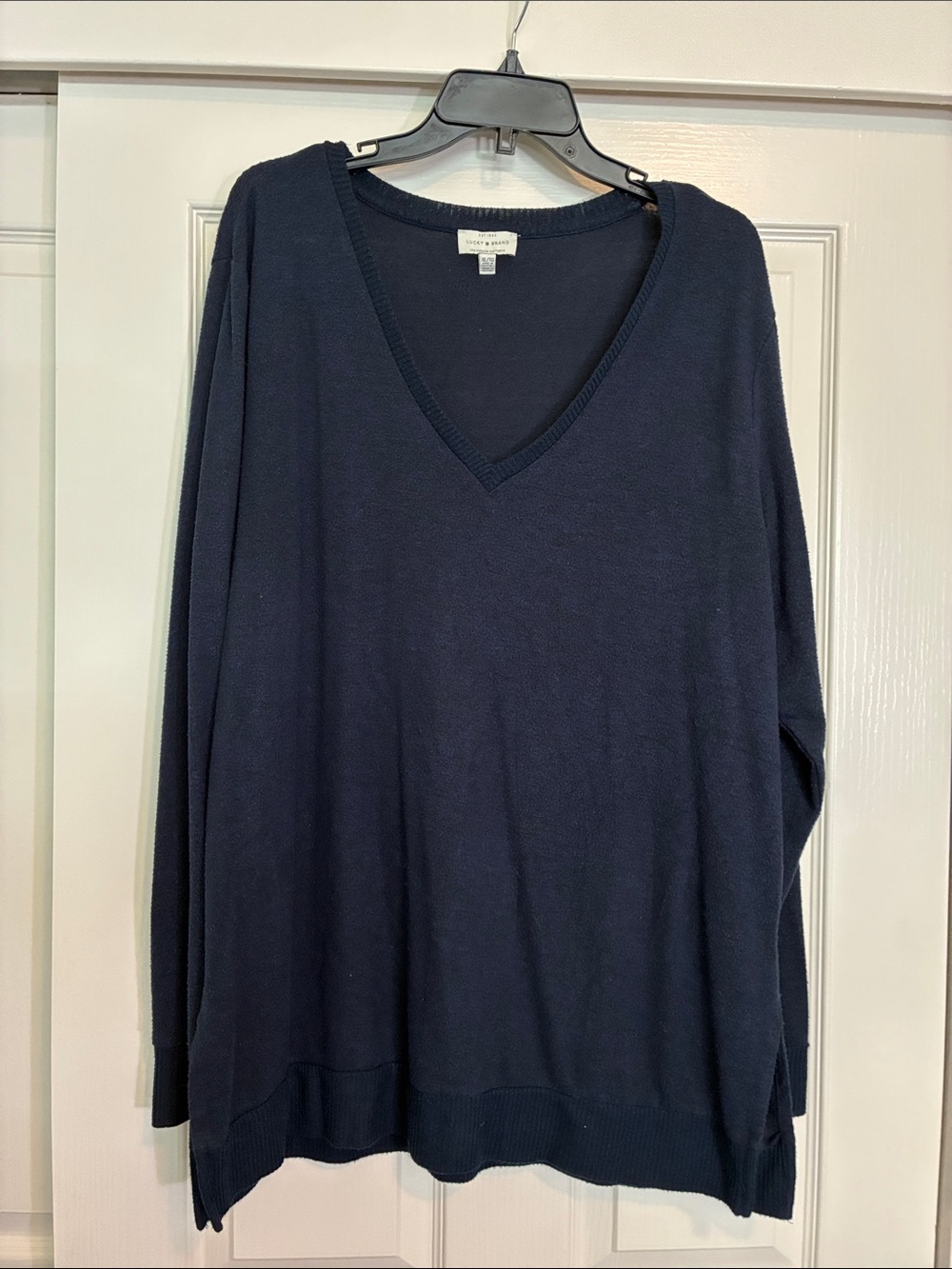 Lucky Brand Navy V-Neck Lightweight Sweater